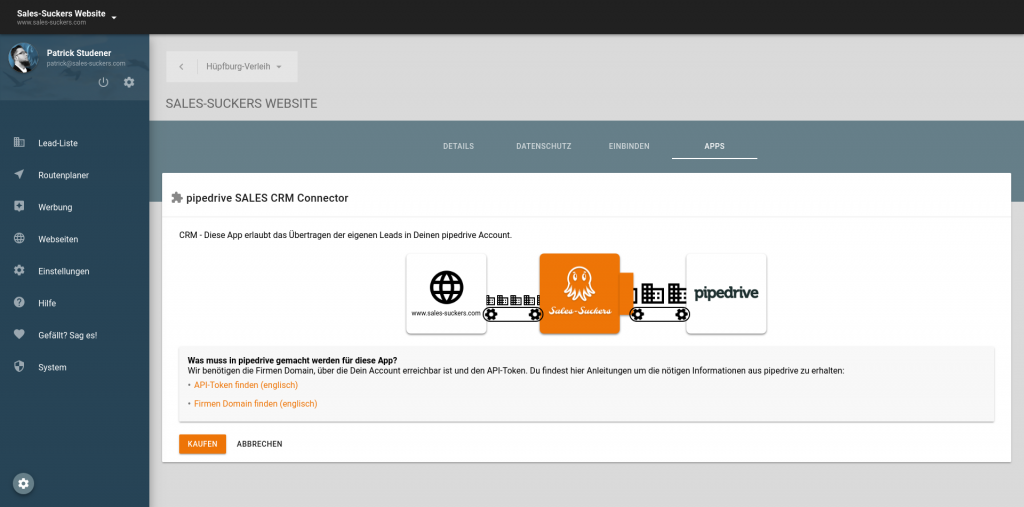 CRM Schnittstelle pipedrive